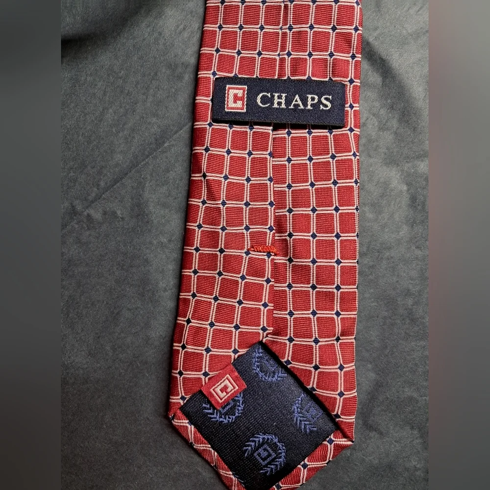 Youth clip-on tie CHAPS red, white, and blue silk tie